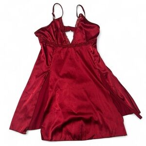 Elegant Red Satin Nightgown